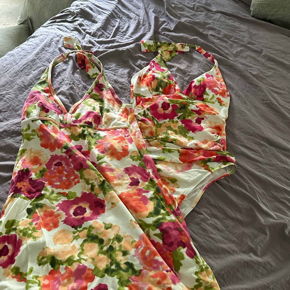 Tommy Bahama Pink and Orange Bikini Swimwear with cover-up dress